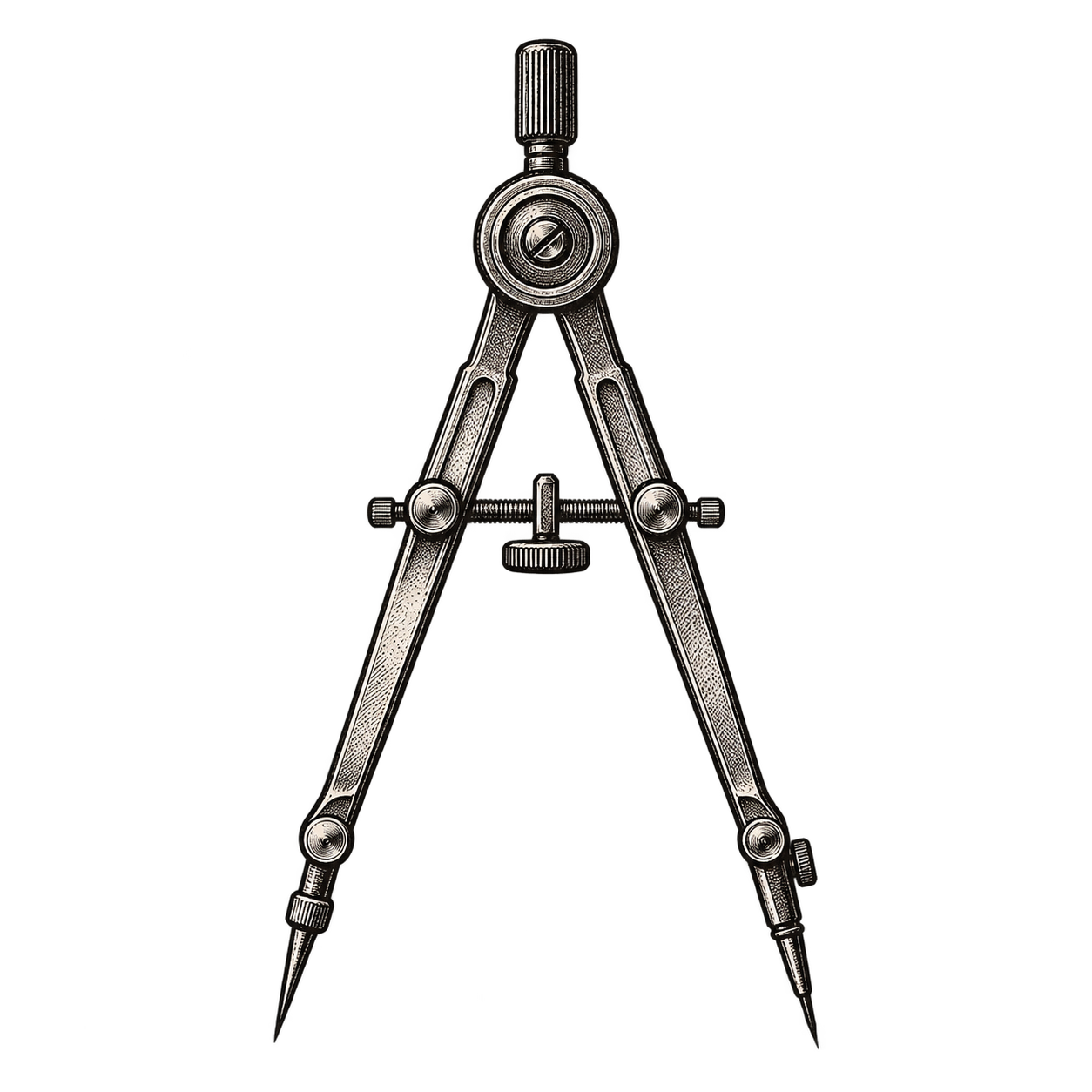 Engraved drafting compass