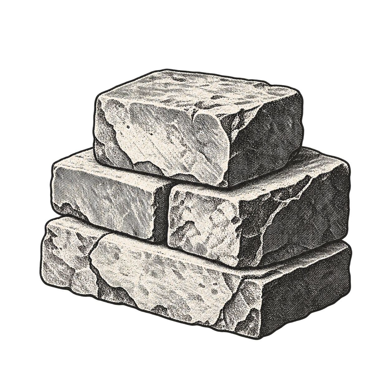 Engraved stack of historic masonry