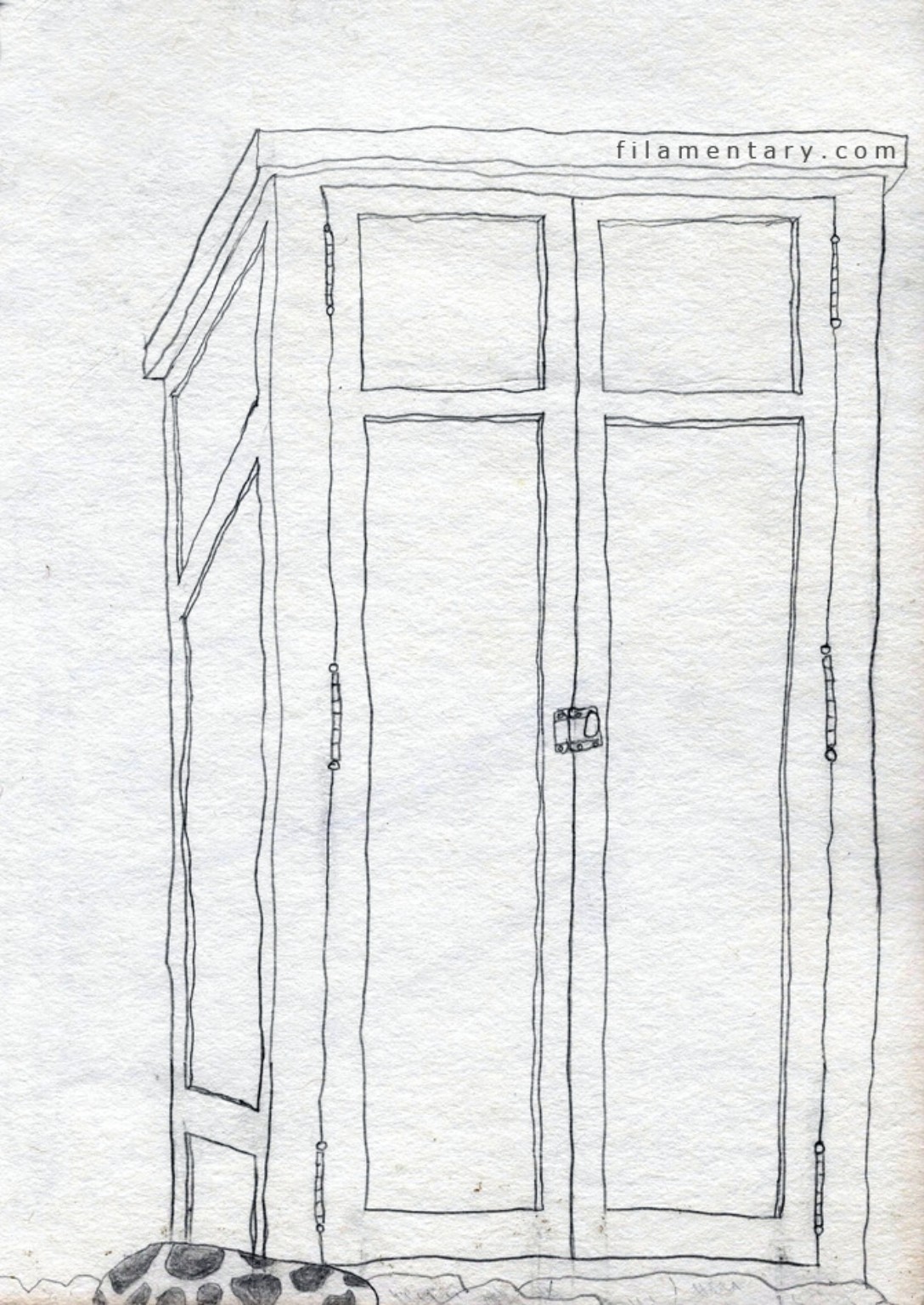 Hand-drawn cabinet study by Jamie Ramirez
